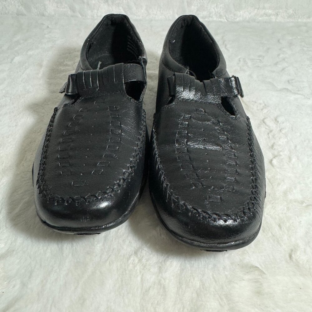 Dr. Scholl's E1P-01 Black Leather Slip On Loafer Women Size 9W - Picture 2 of 9